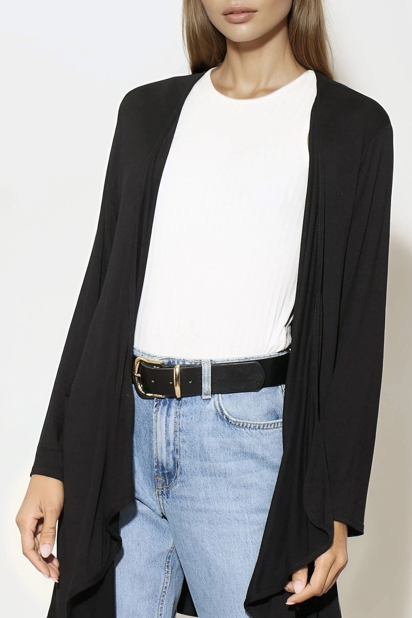 Black Waterfall Cardigan