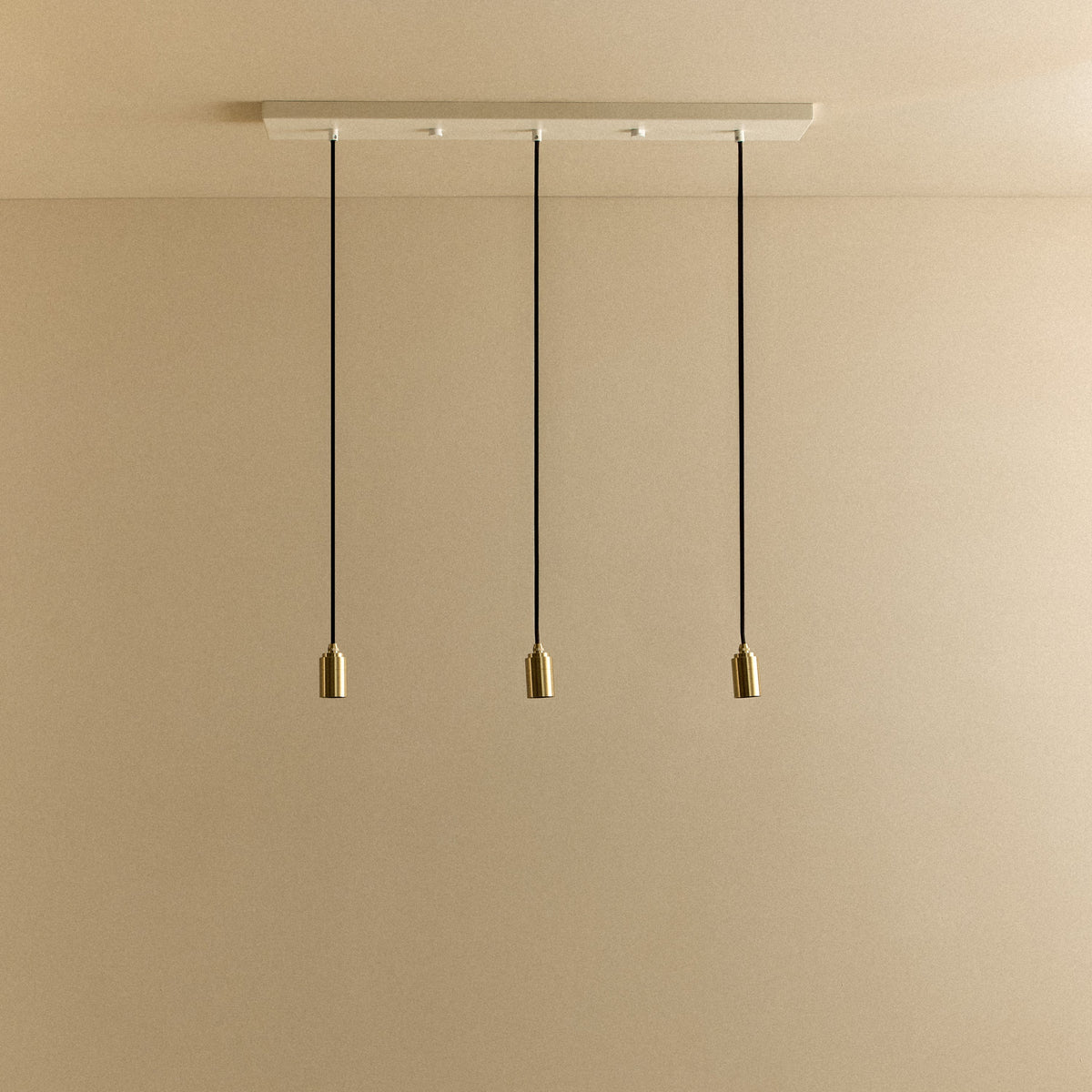 Linear Triple Pendant in Brass