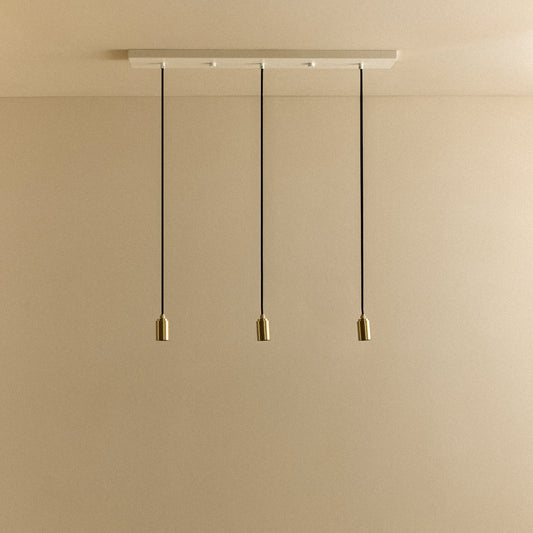 Linear Triple Pendant in Brass