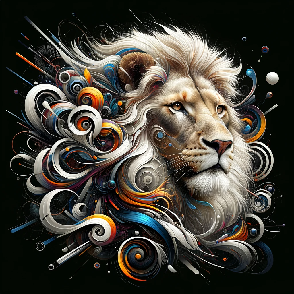 Lion's Abstract Majesty Cotton Cushion