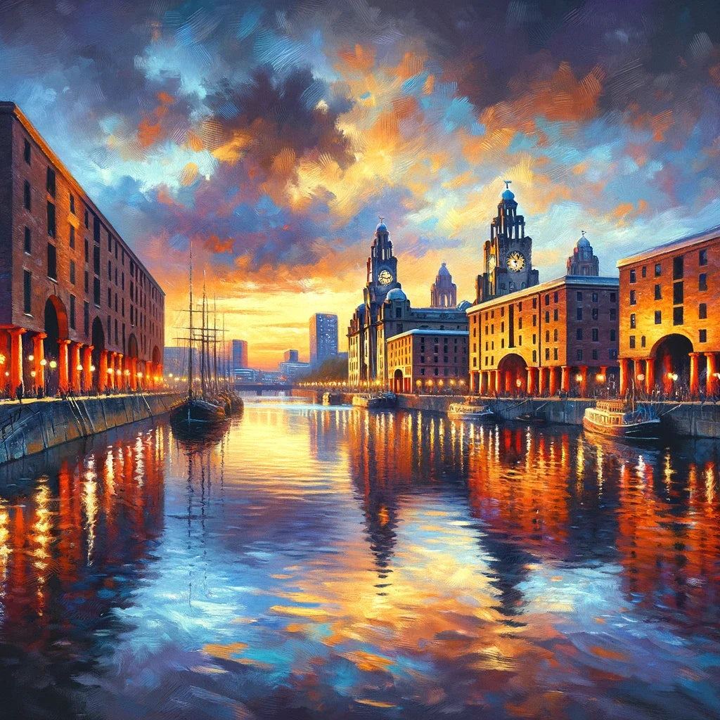 Liverpool Albert Dock Dusk Impression Canvas