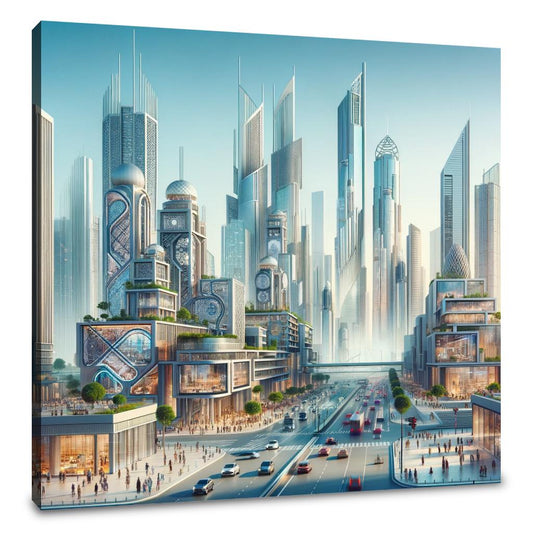 Urban Architectural Fusion Canvas