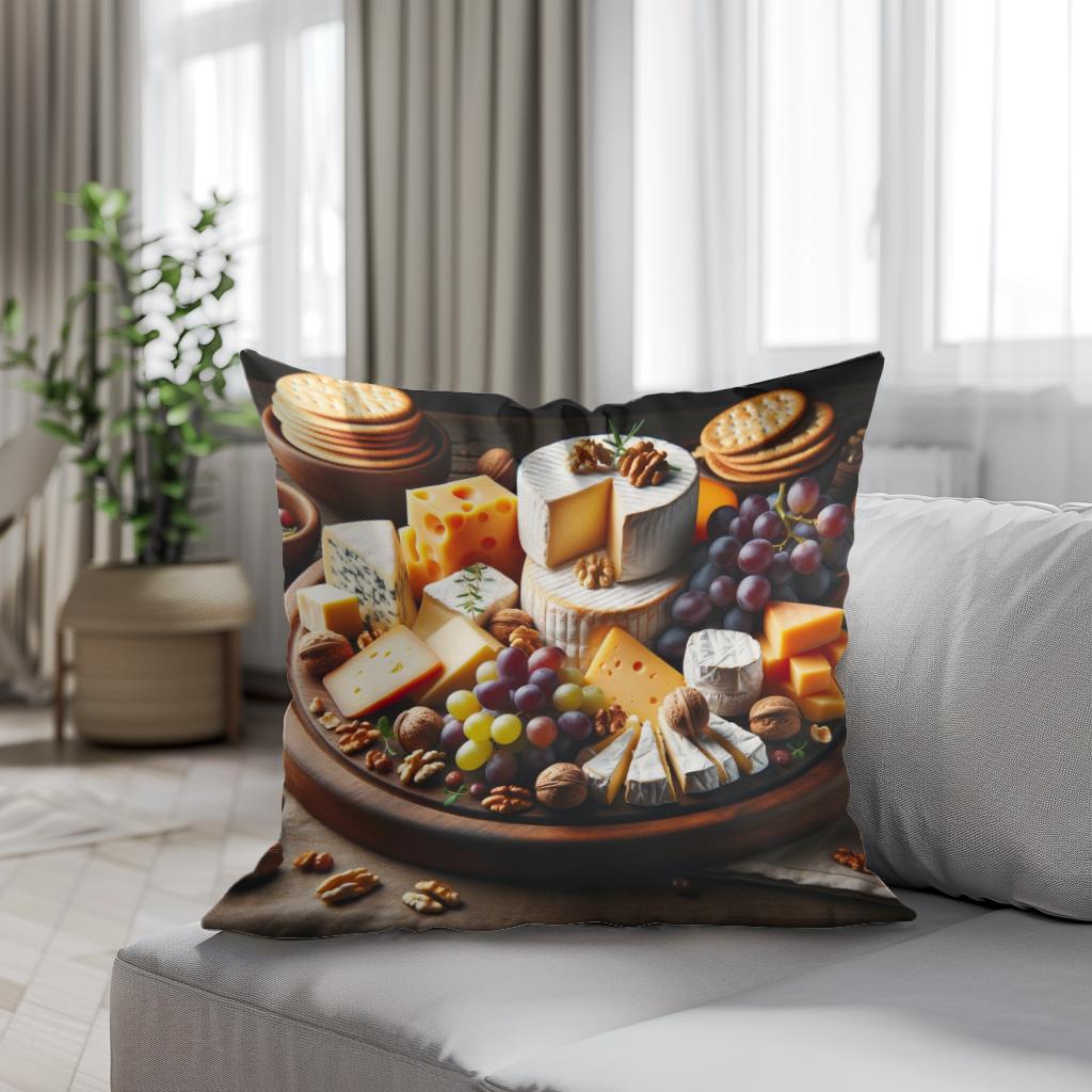 Gourmet Cheeseboard Cotton Cushion