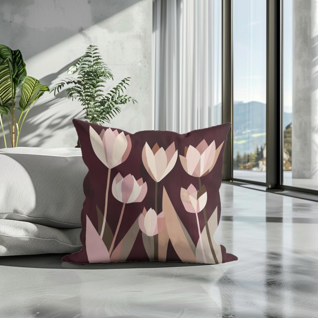 Geometric Tulip Cotton Cushion