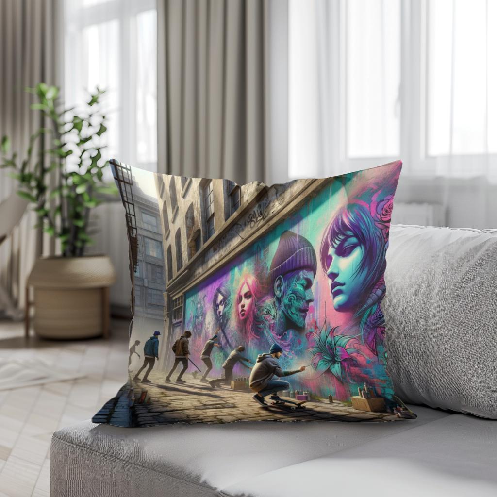 Alleyway Artistry Cotton Cushion