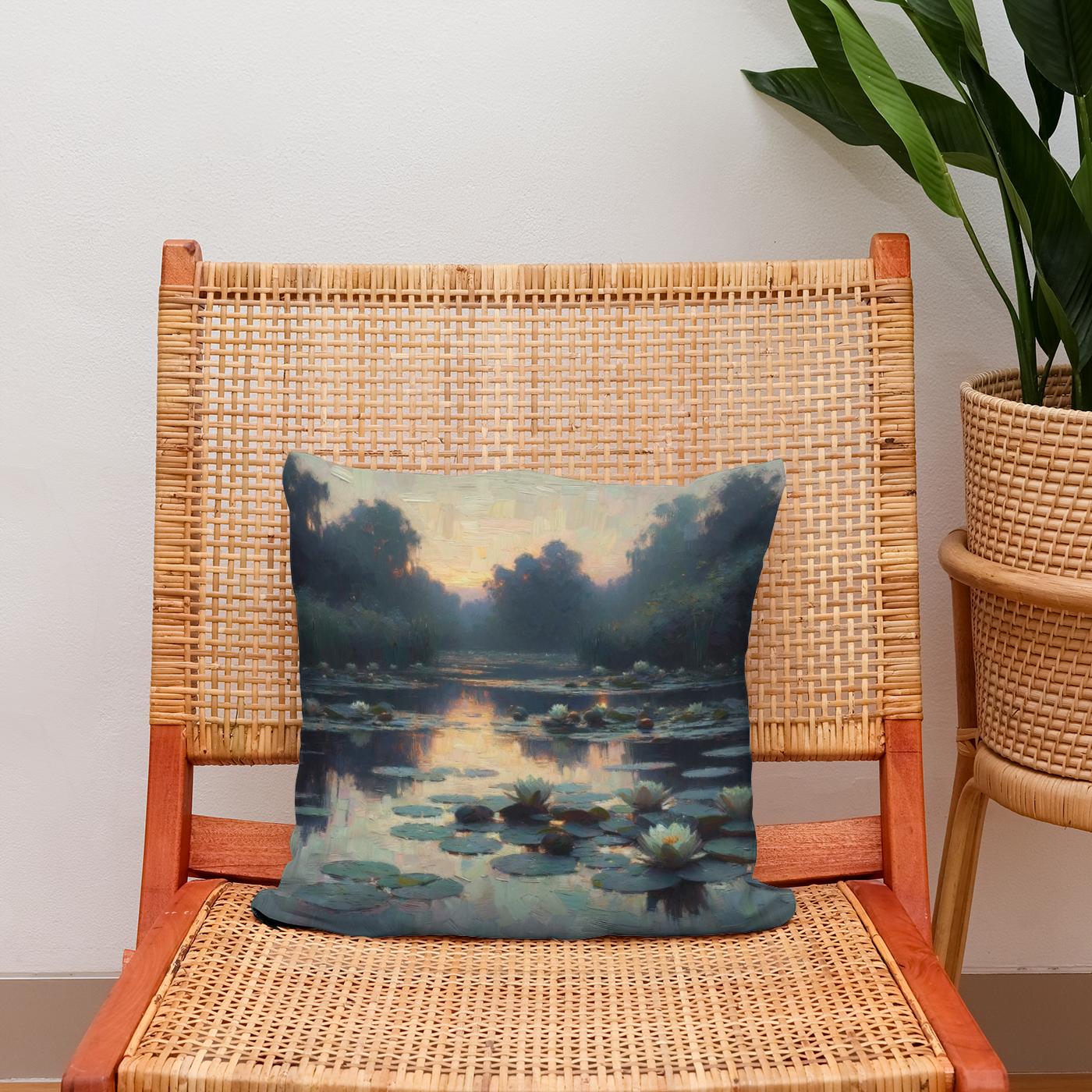 Evening Lilies Cotton Cushion