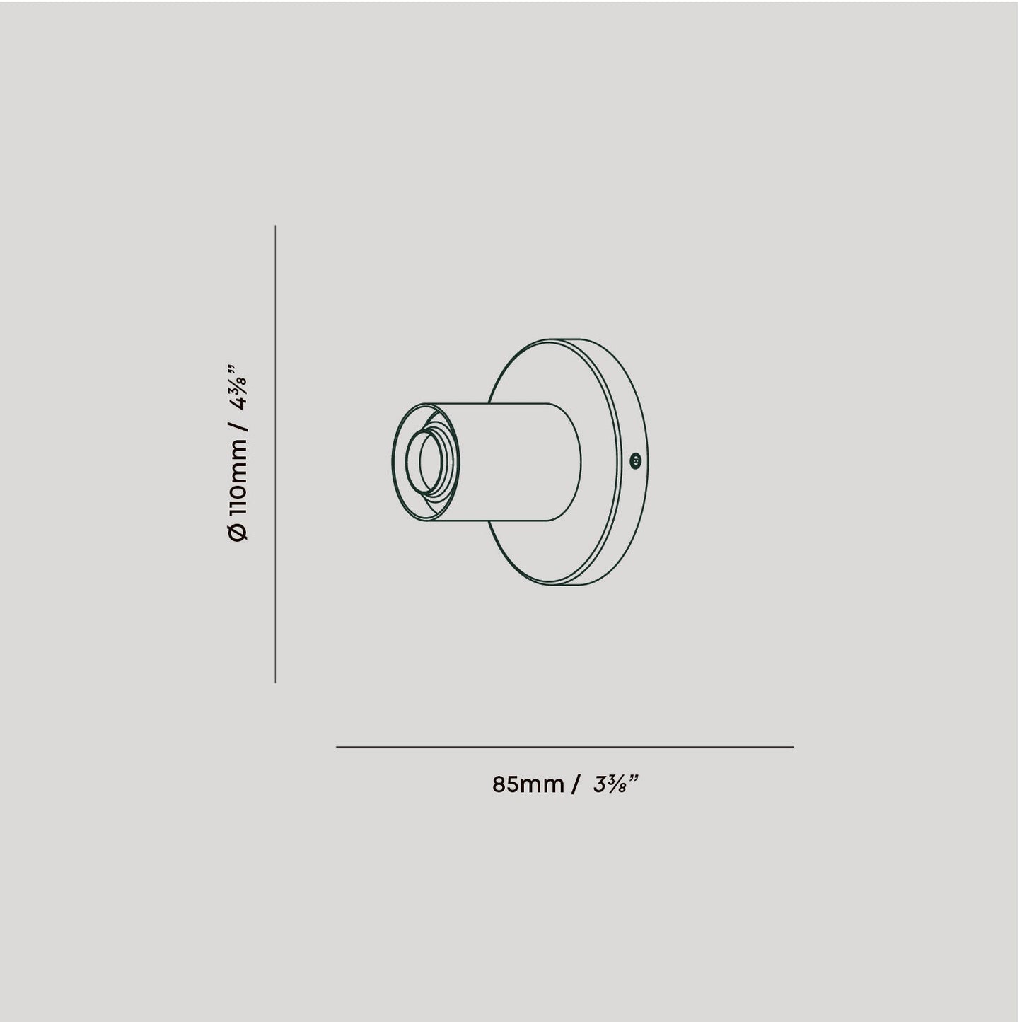 Lochan Wall Light in Graphite + Oval