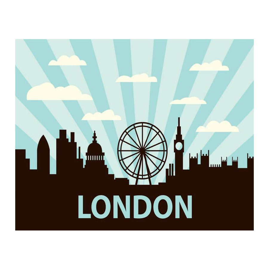 London Skyline Metal Wall Sign
