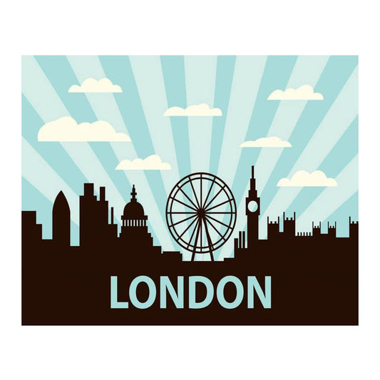 London Skyline Metal Wall Sign