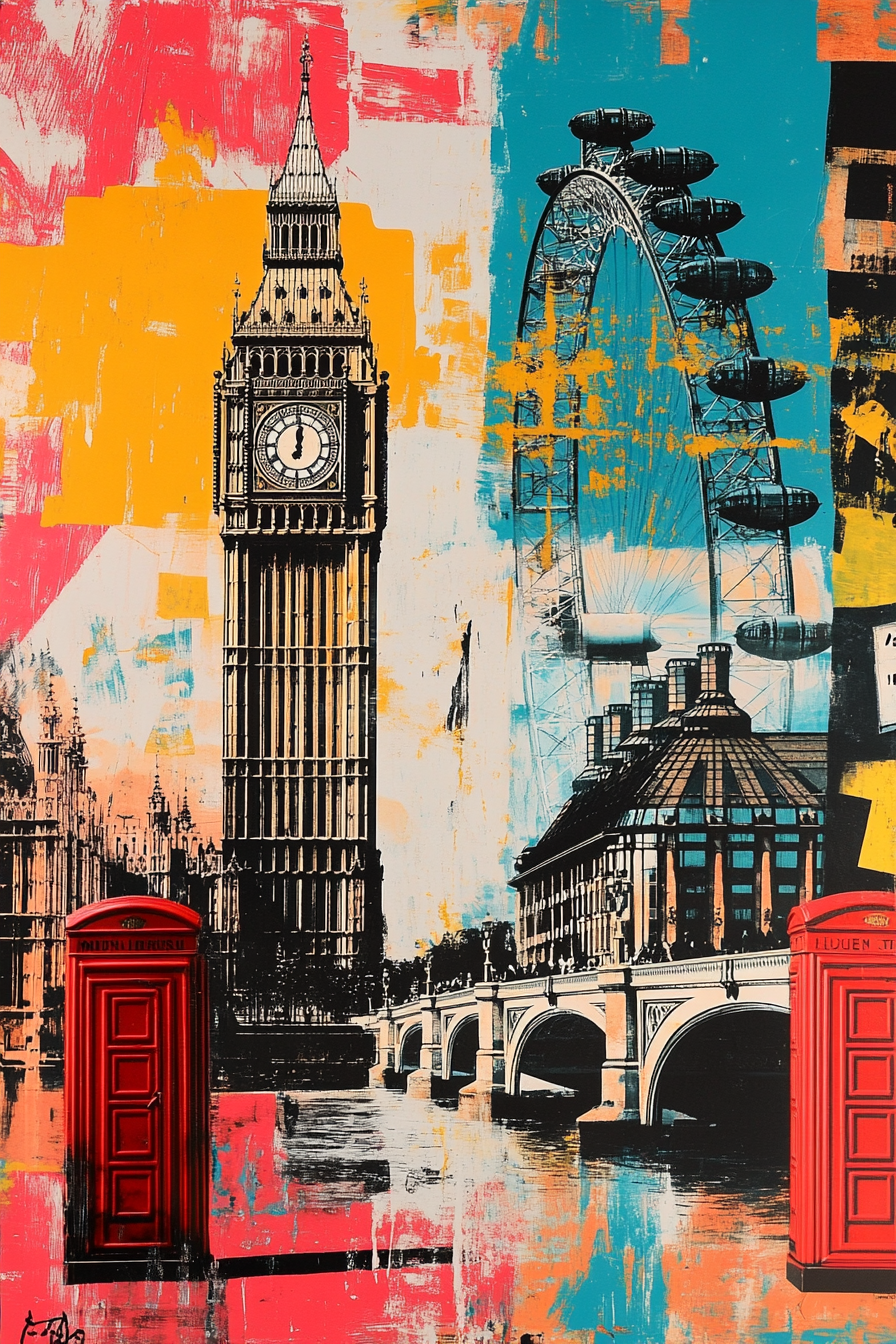 London Icons Burst Canvas
