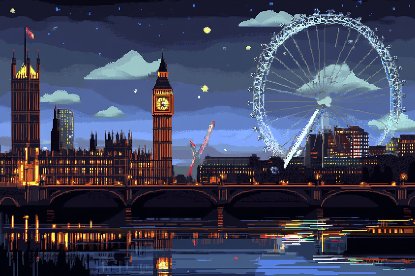 London Skyline Pixel Canvas
