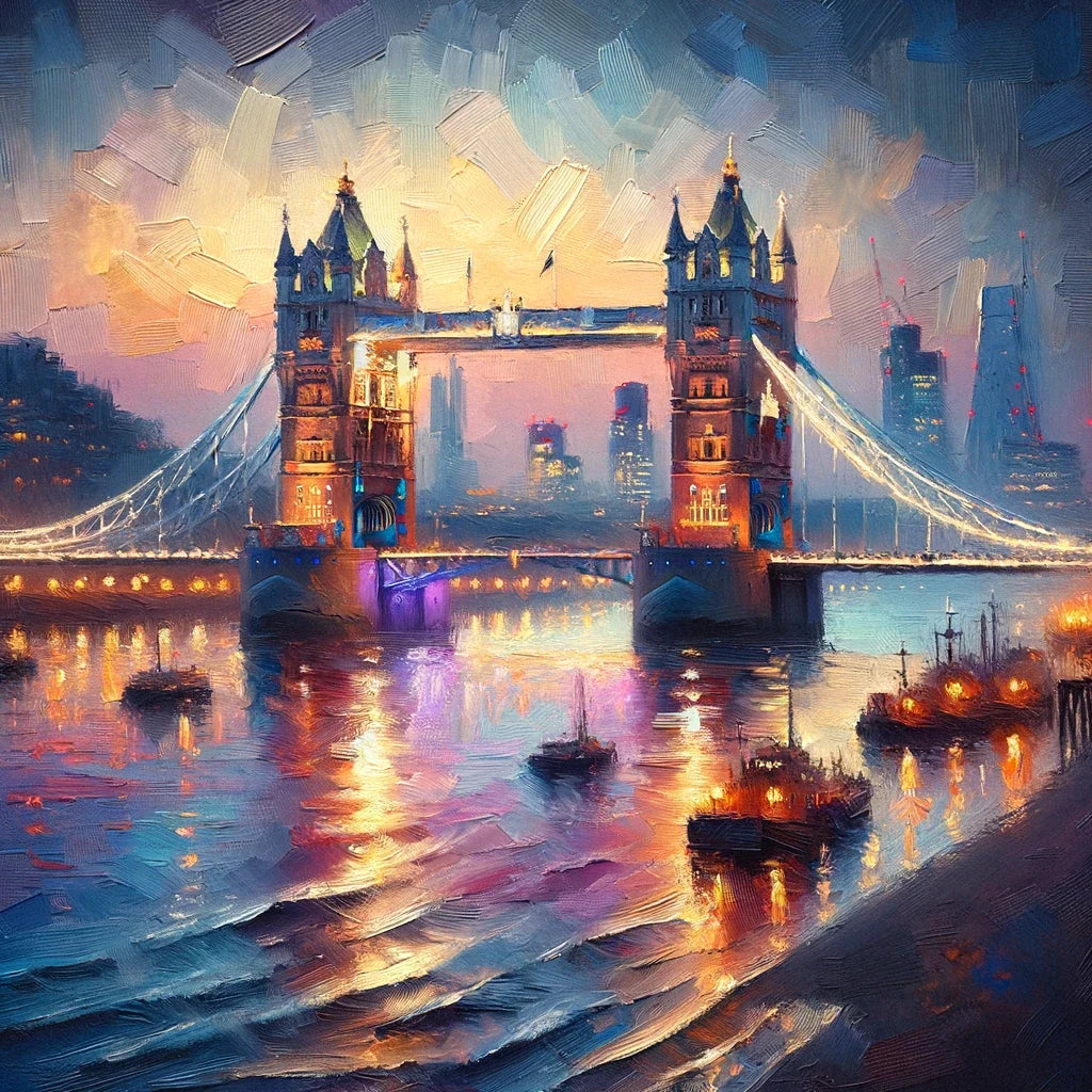 London Tower Bridge Twilight Impression Cotton Cushion