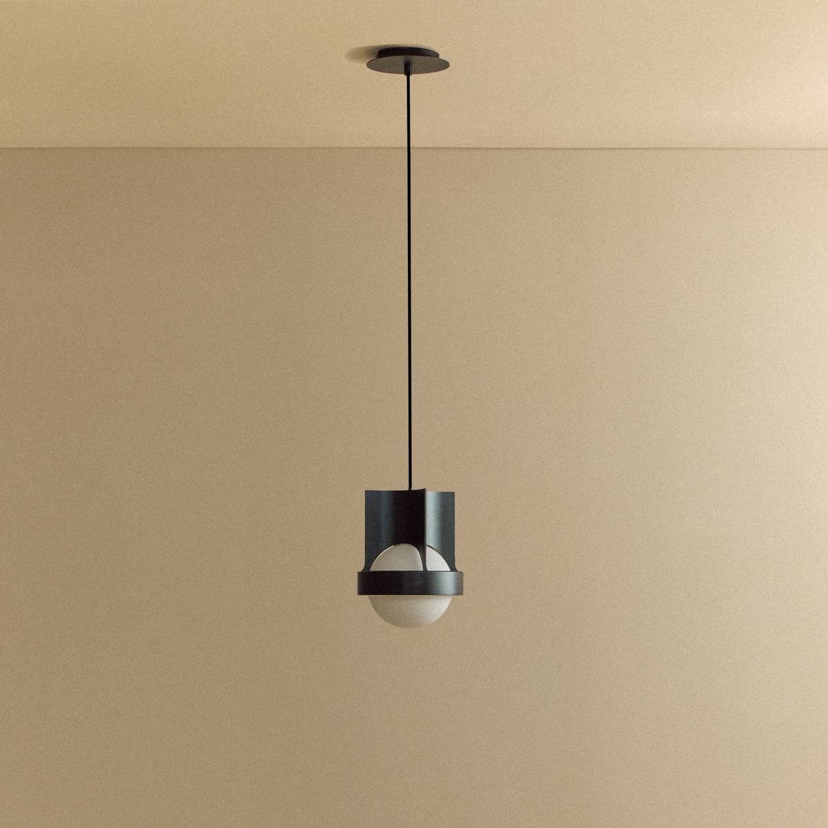Loop Single Pendant in Dark Grey + Sphere IV