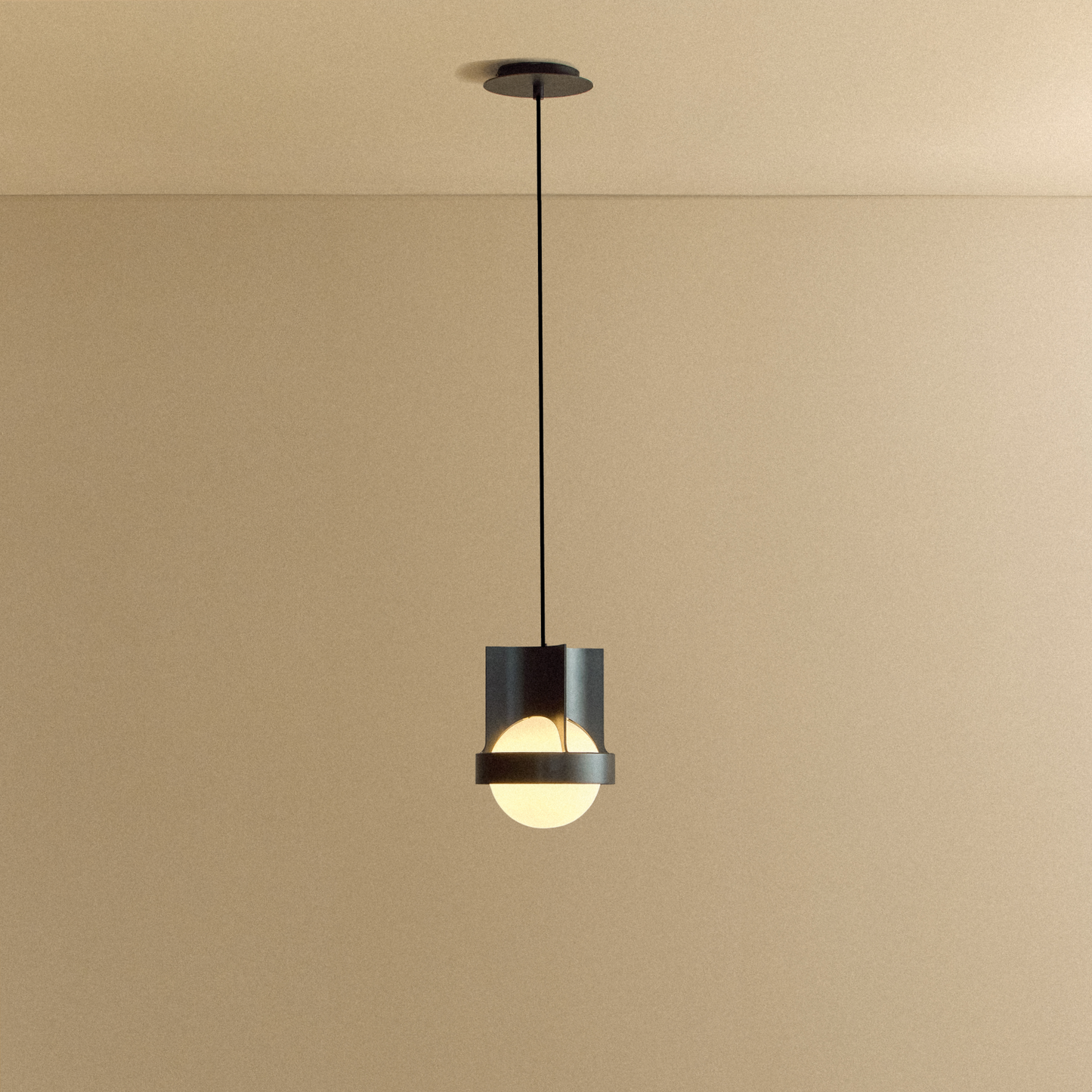 Loop Single Pendant in Dark Grey + Sphere IV