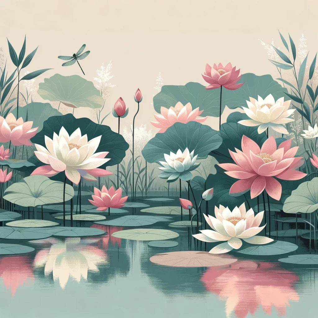 Lotus Pond Tranquility Canvas