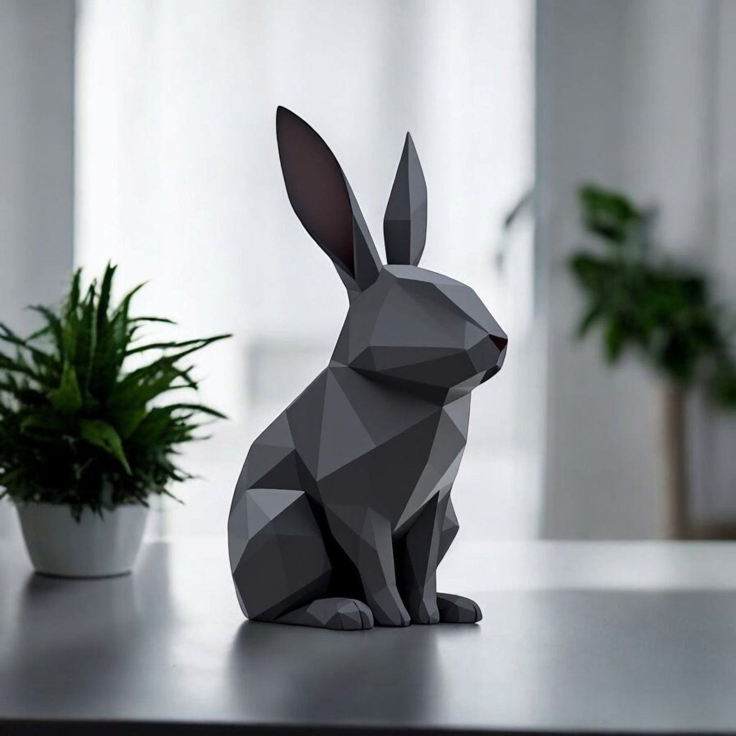 Sculpture #26 | Minimalist Low-Poly Rabbit Sculpture | Modern & Timeless Decor