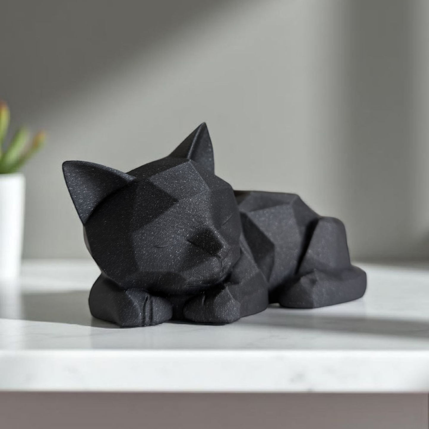 Sculpture #31 | Low Poly Kitten Statue | Modern 3D Printed Cat Sculpture