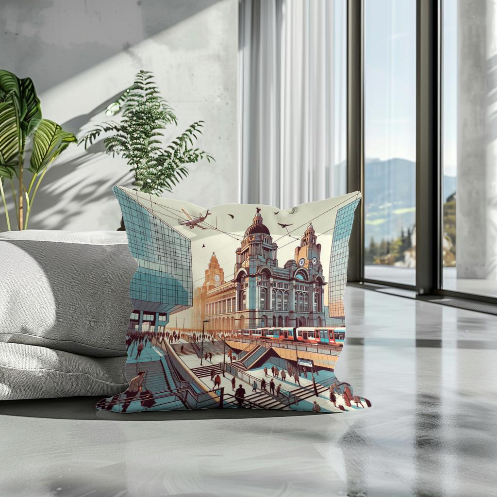 Liverpool Lime Street Nexus Cotton Cushion