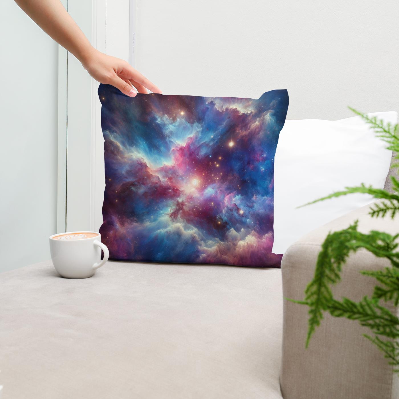 Starry Nebula Artwork Cotton Cushion