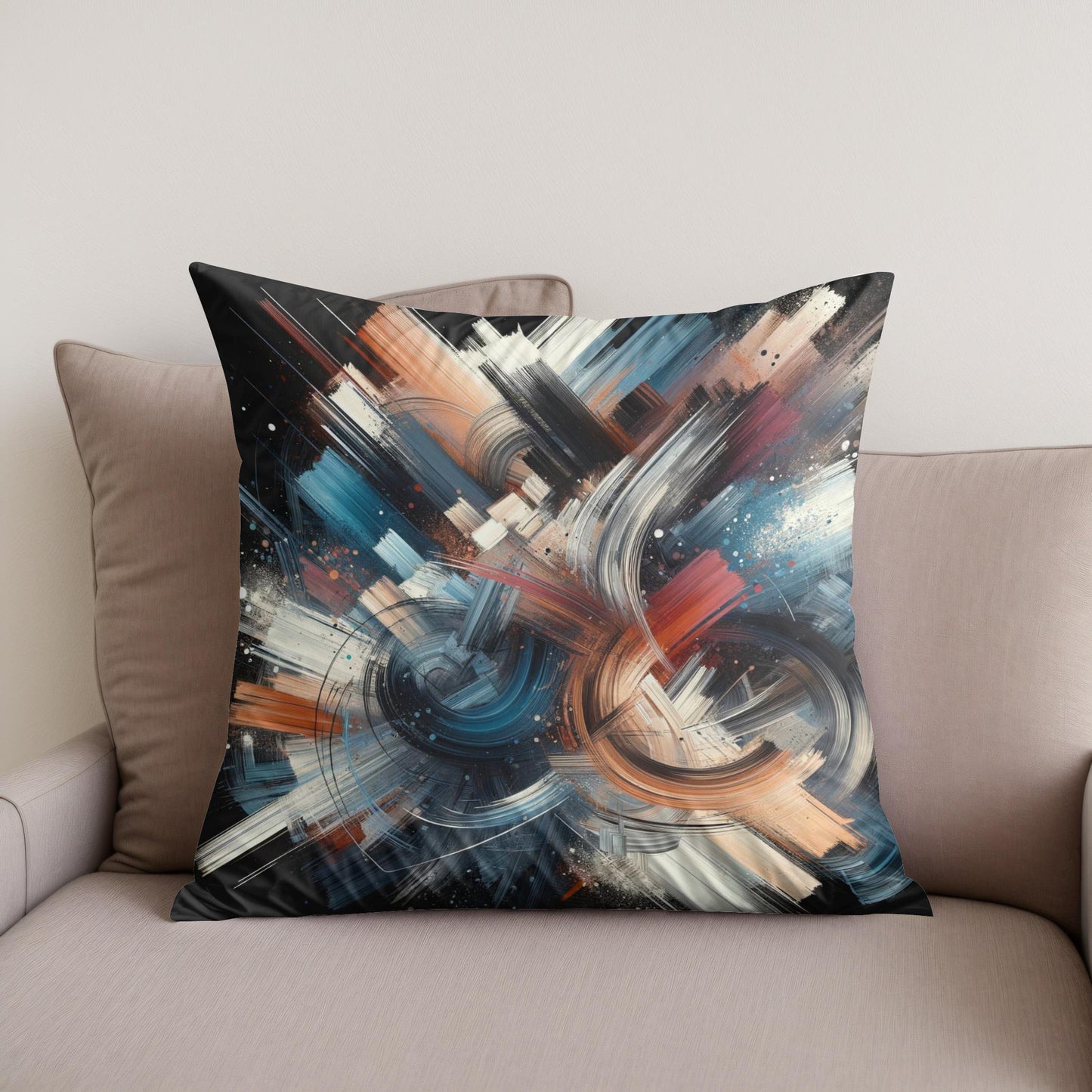 Vivid Brushwork Tapestry Cotton Cushion