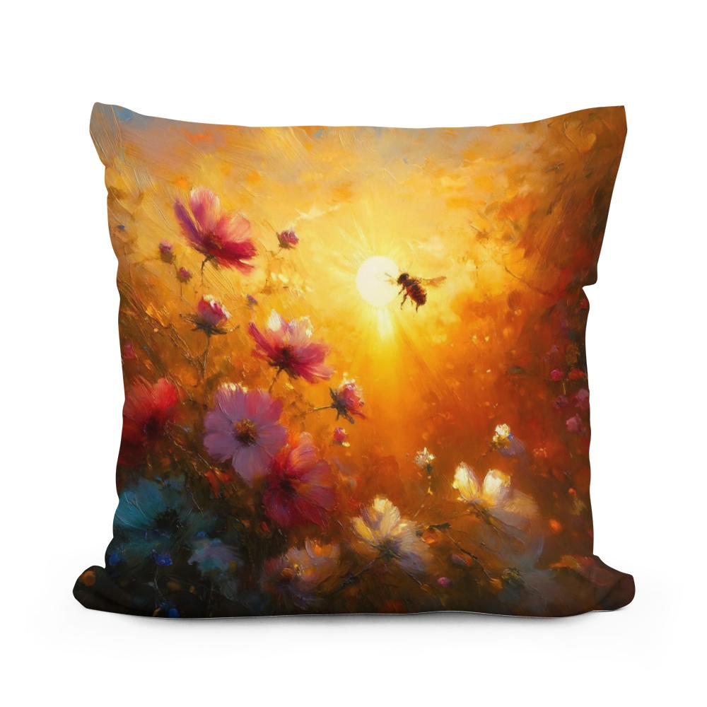 Golden Hour Bee Cotton Cushion