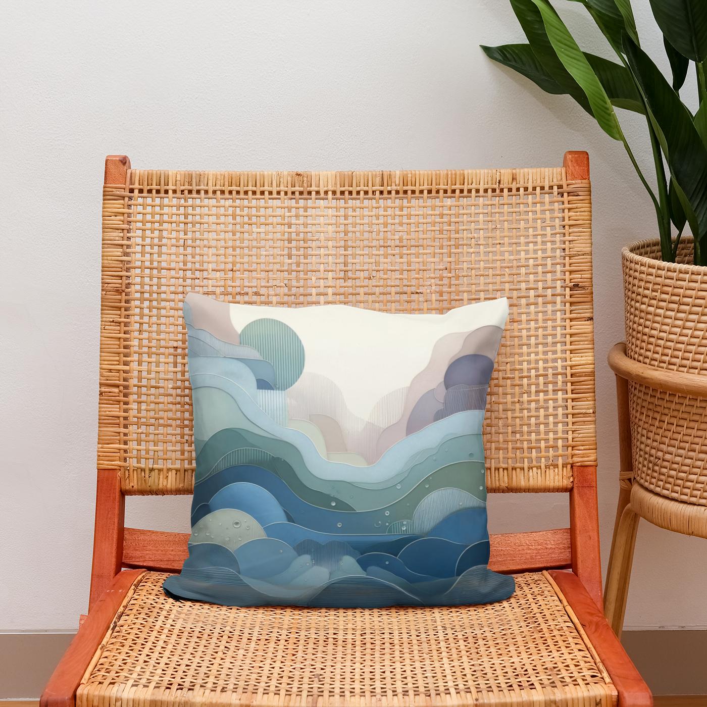 Tranquil Depths Cotton Cushion