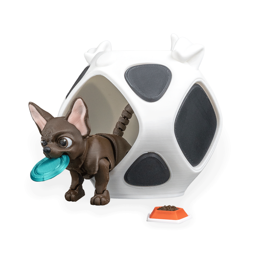 Lupe the Chihuahua – 3D Printed Dog Figurine | Optional Doghouse Set | Waggle Tails – Second Bark Collection