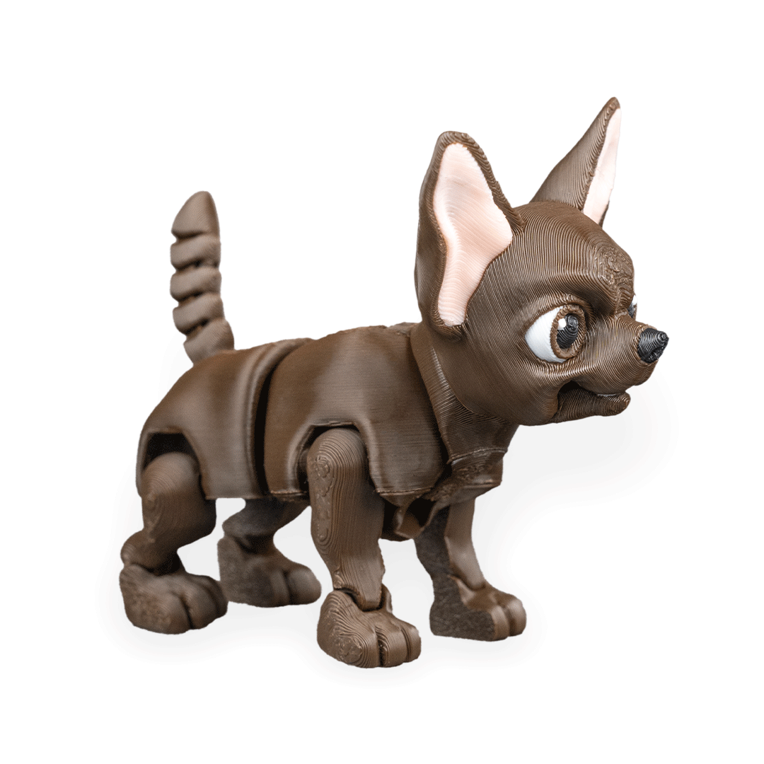 Lupe the Chihuahua – 3D Printed Dog Figurine | Optional Doghouse Set | Waggle Tails – Second Bark Collection