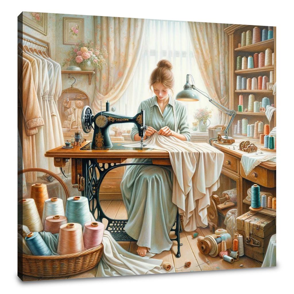 Seamstress's Dedication Canvas