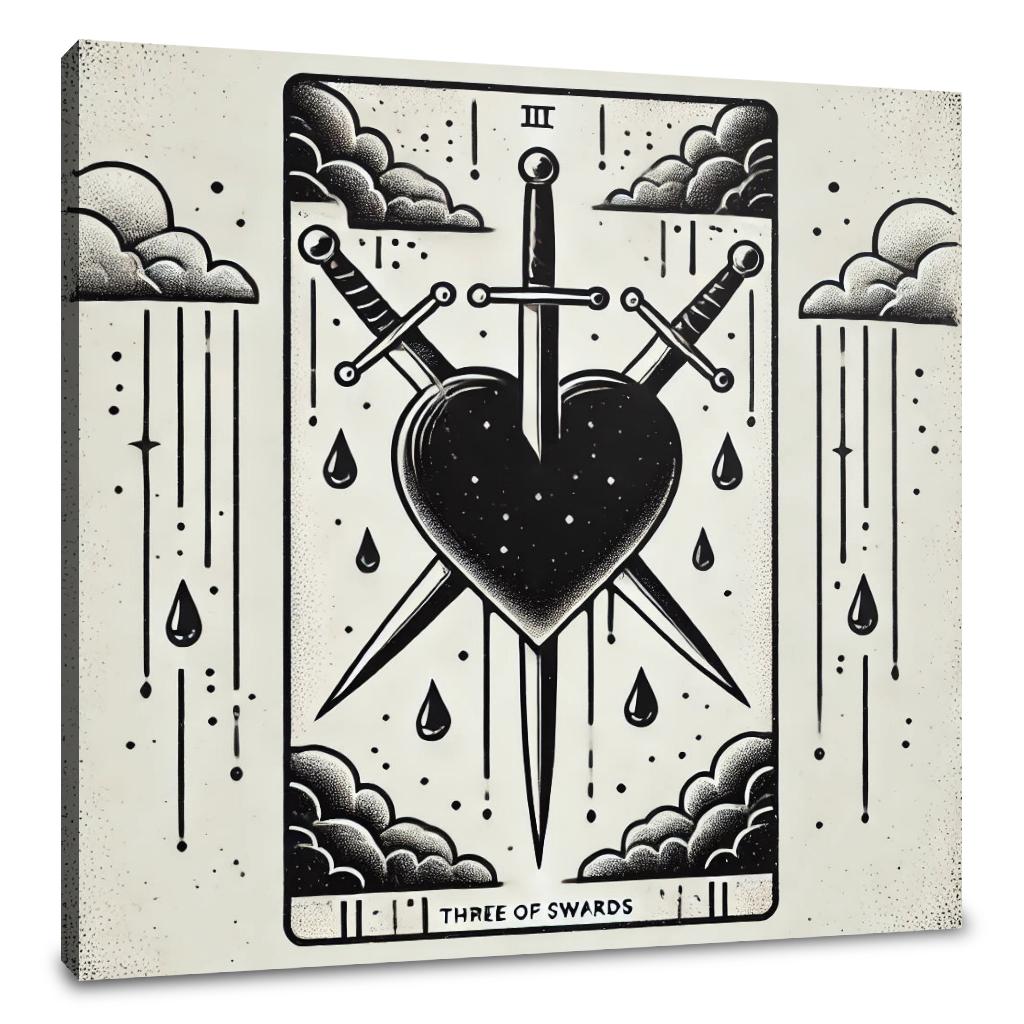 Three of Swords Canvas