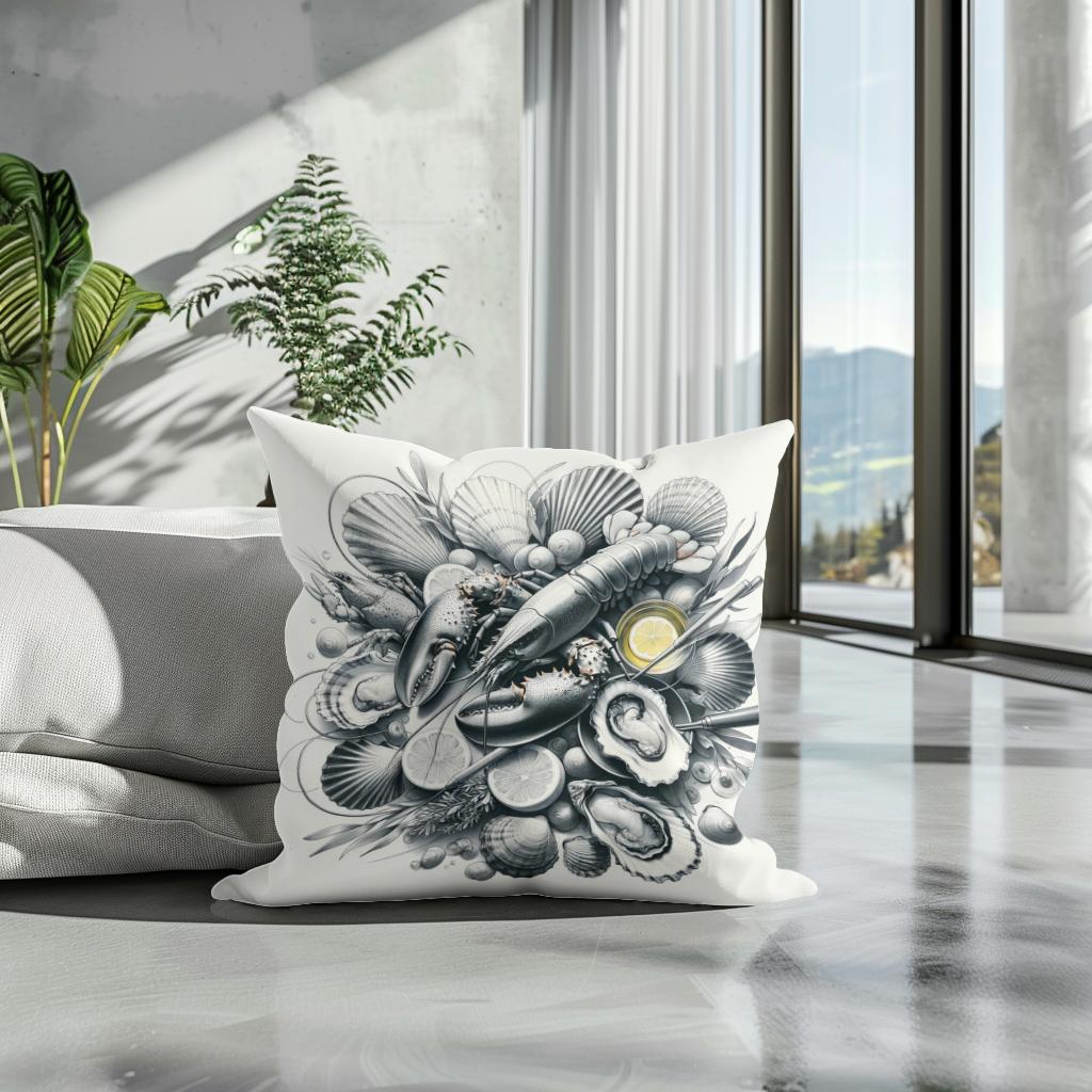Seafood Symphony Cotton Cushion