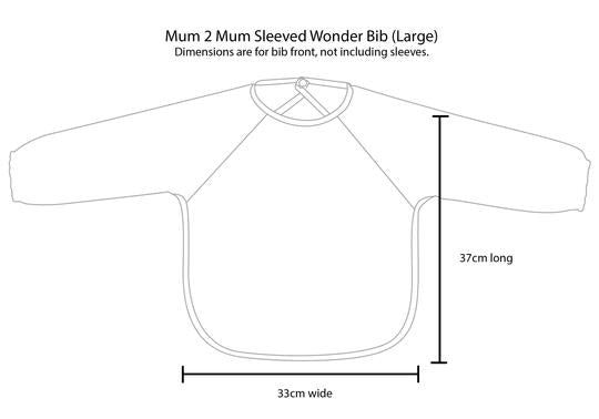 2 PACK - Mum 2 Mum Long Sleeved Wonder Bibs LARGE 18m - 3 years - Grey & Navy