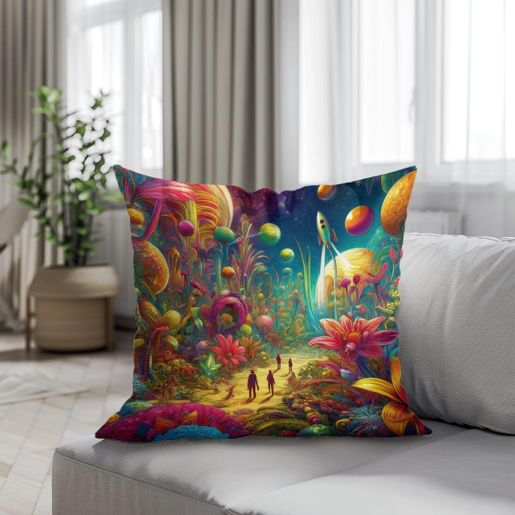 Extraterrestrial Eden Cotton Cushion