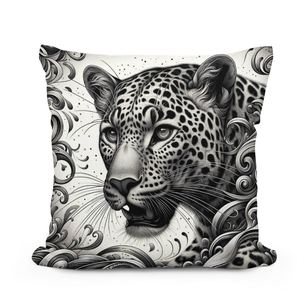 Leopard's Graceful Essence Cotton Cushion