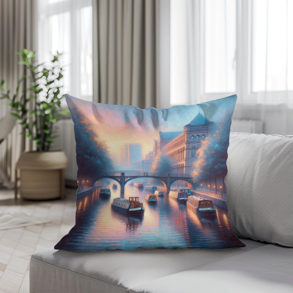 Manchester Castlefield Dusk Cotton Cushion