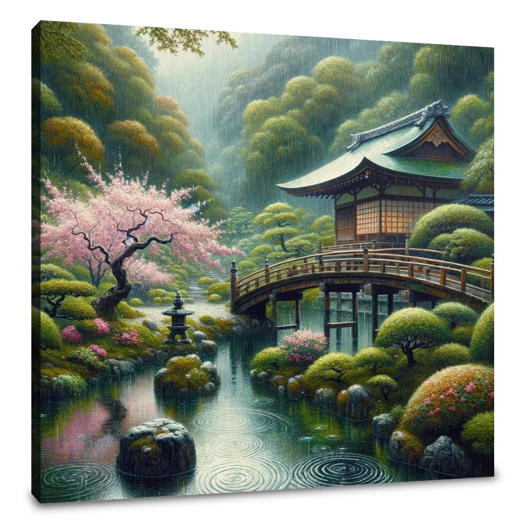 Tranquil Rain in Kyoto Canvas