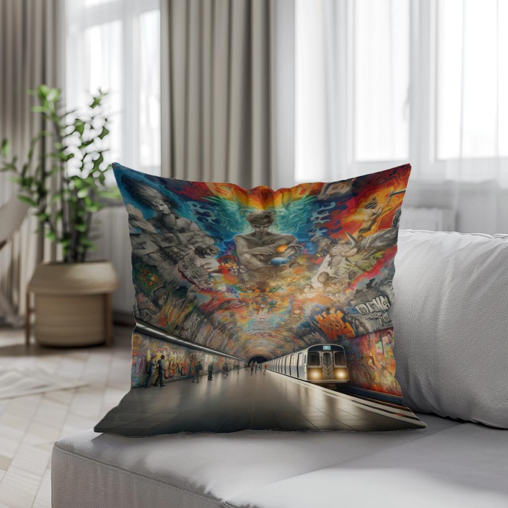Graffiti Express Cotton Cushion