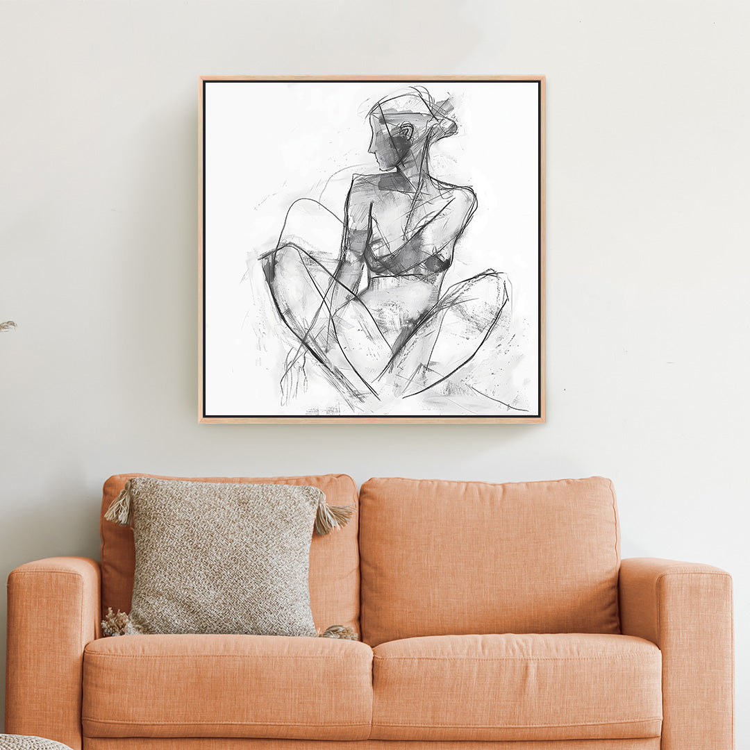 Aria Square Framed Printed Canvas