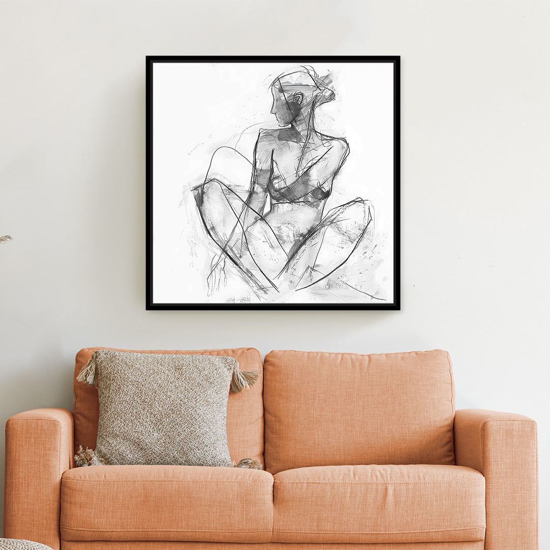 Aria Square Framed Printed Canvas