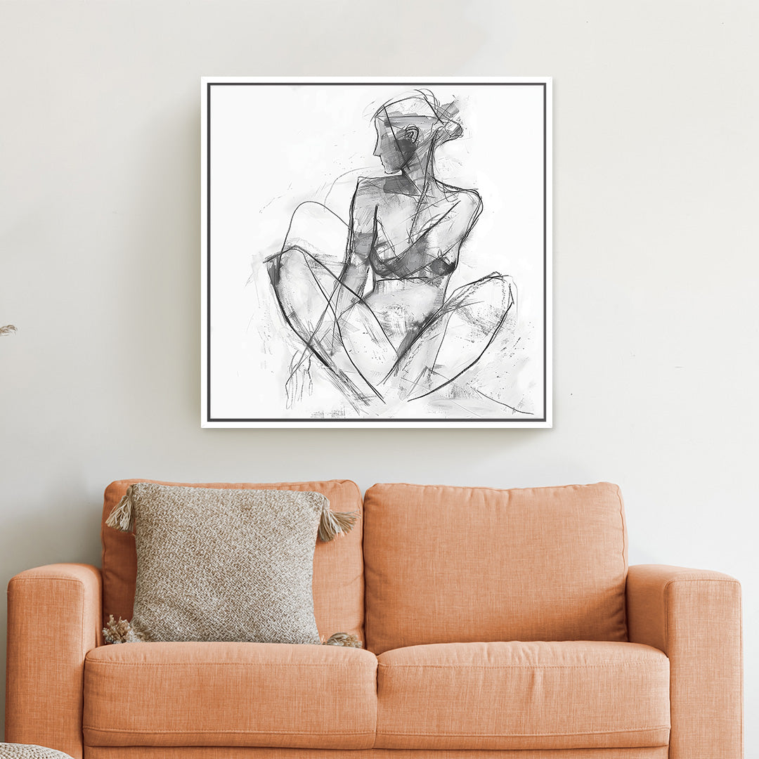 Aria Square Framed Printed Canvas