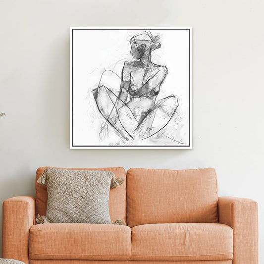 Aria Square Framed Printed Canvas