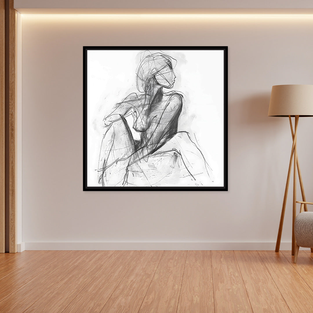 Bella Square Framed Printed Canvas