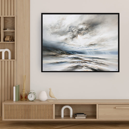 Coastal Light Landscape Framed Printed Canvas