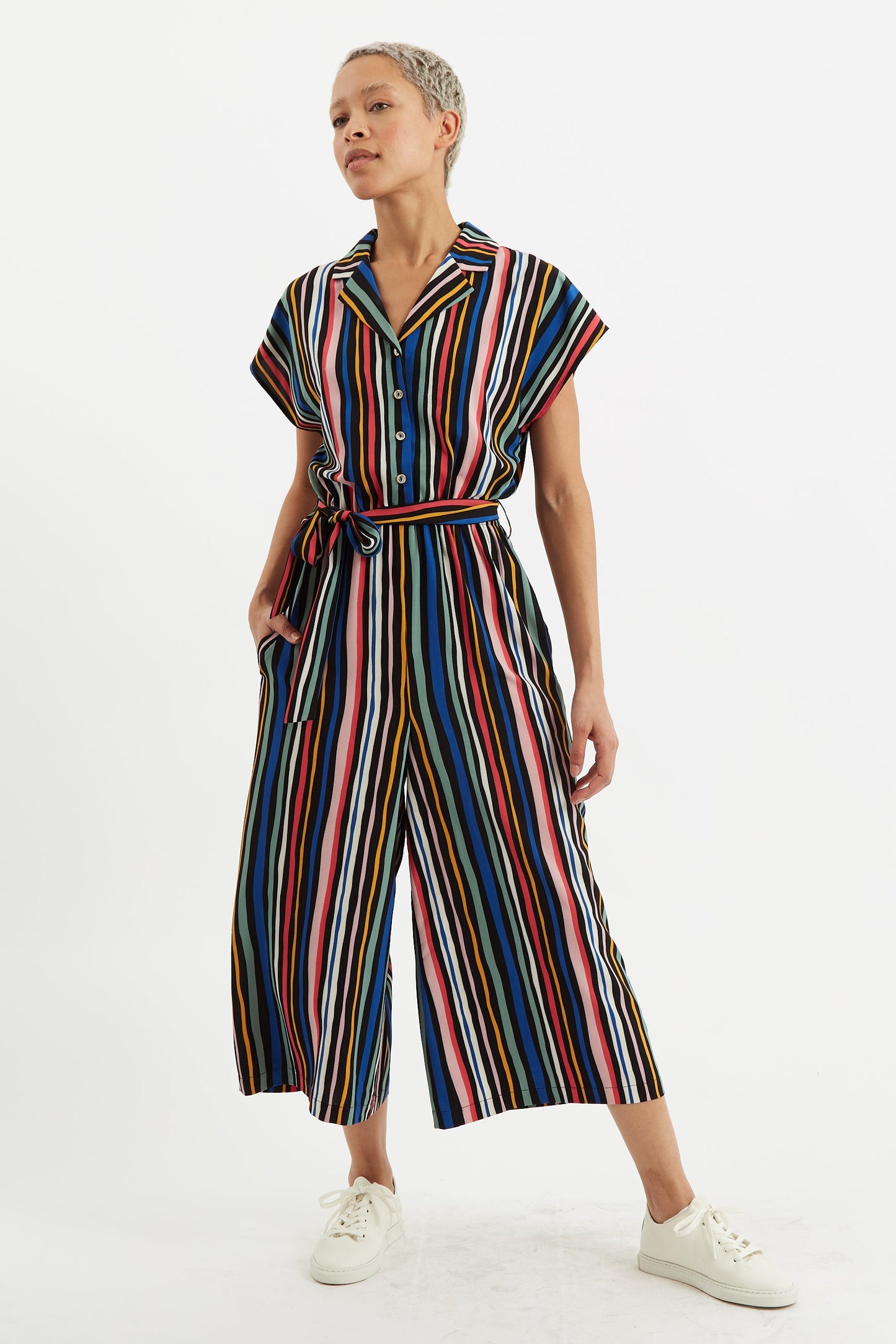 Mafalda San Jose Stripe Cropped Jumpsuit