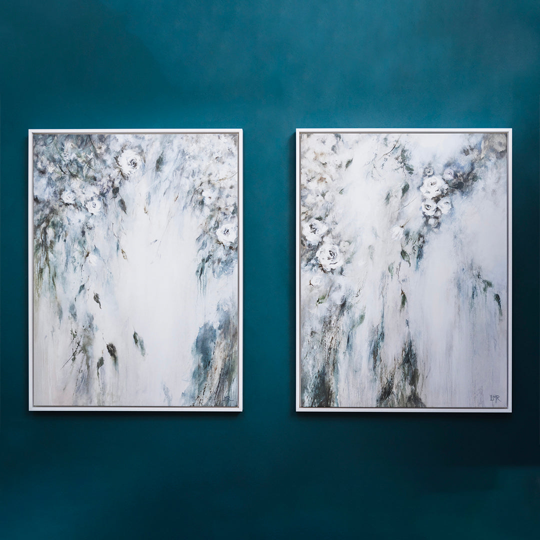 Cascade II Portrait Framed Printed Canvas