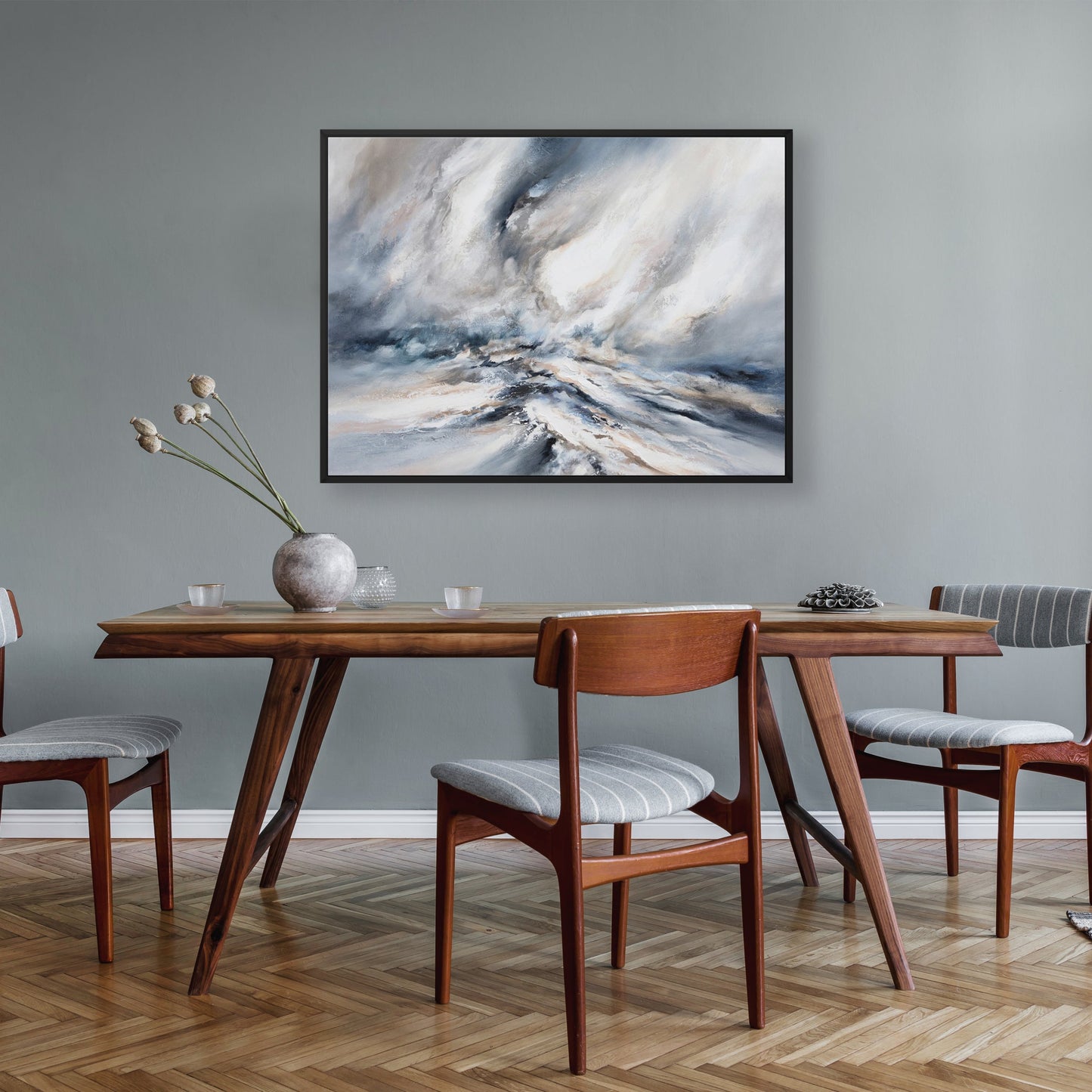 Oceanic Landscape Framed Printed Canvas