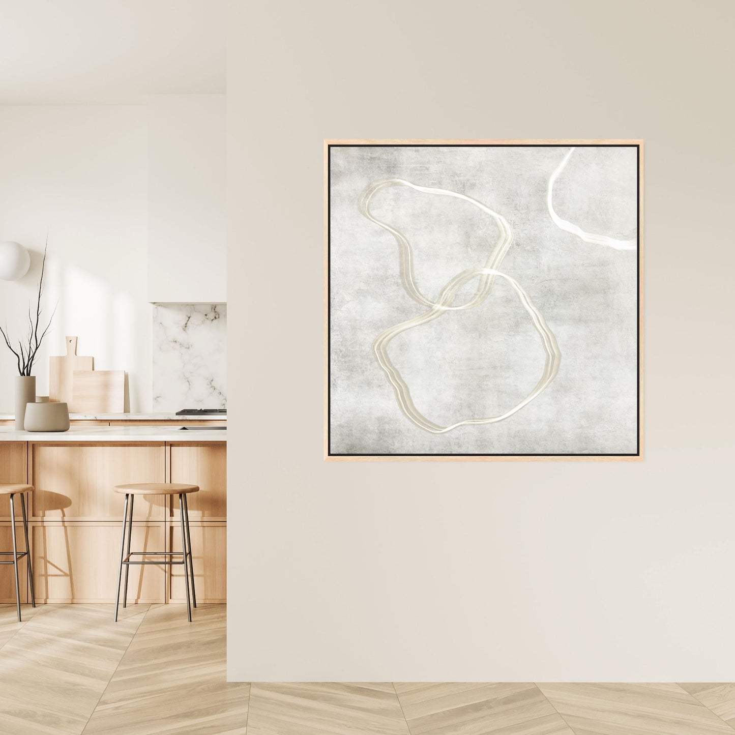 Stylo III Square Framed Printed Canvas