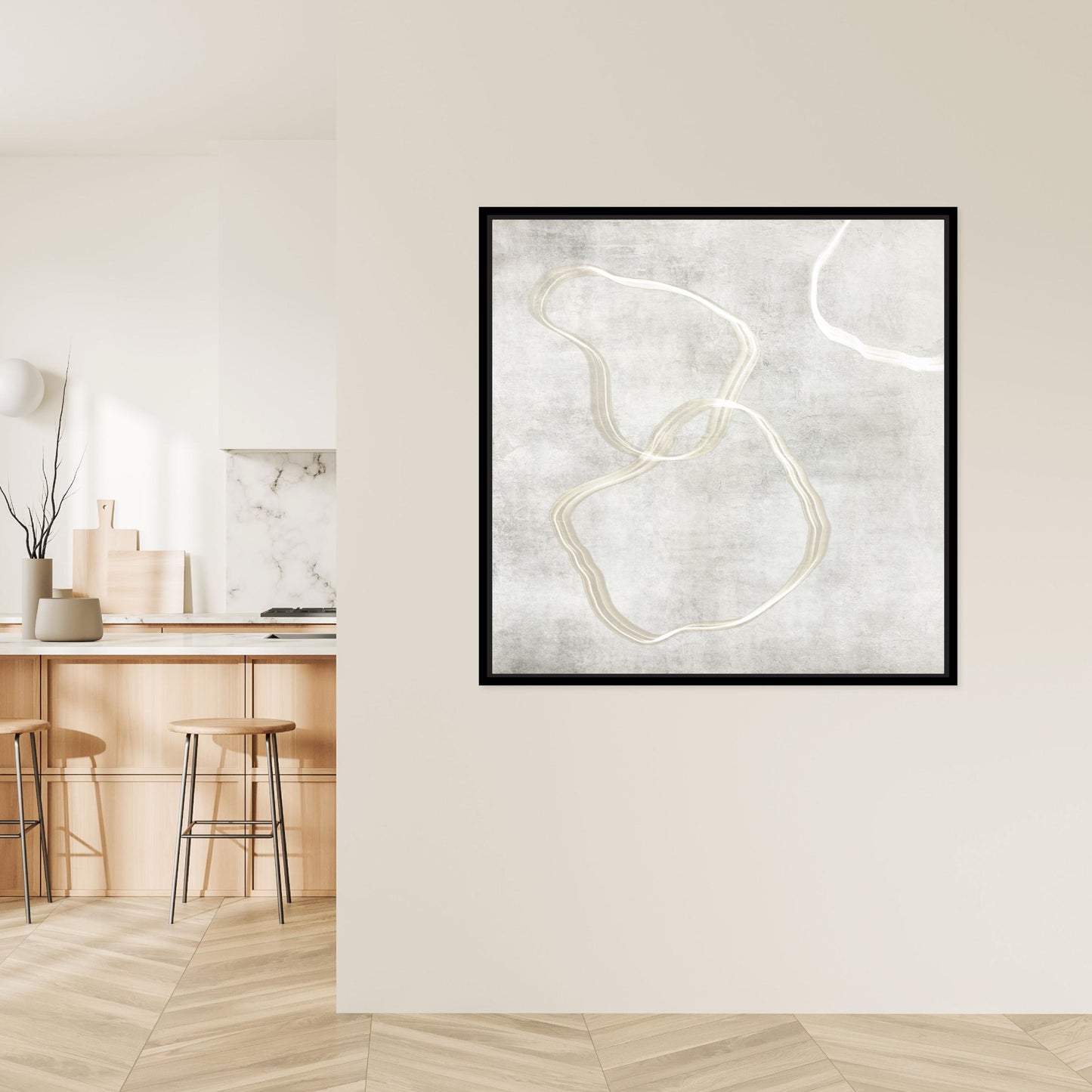 Stylo III Square Framed Printed Canvas