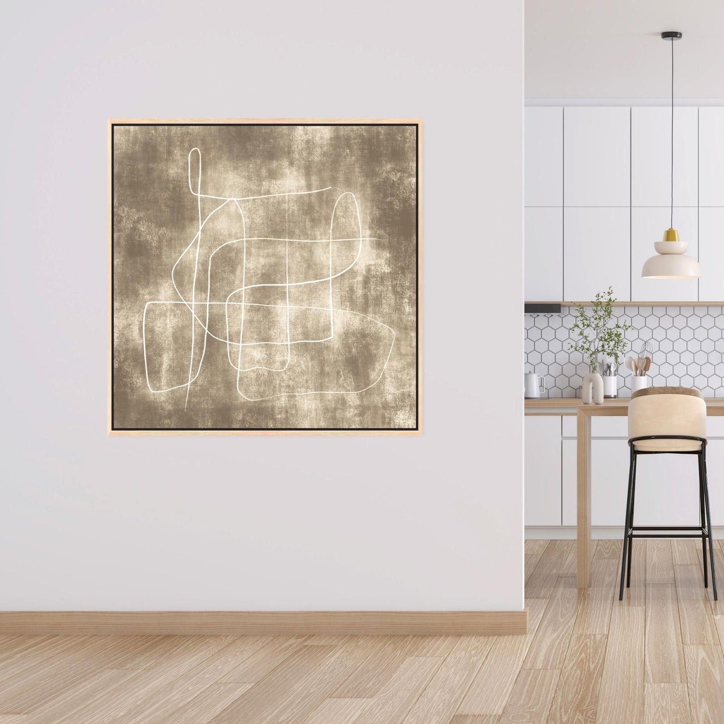 Symphony Square Framed Printed Canvas