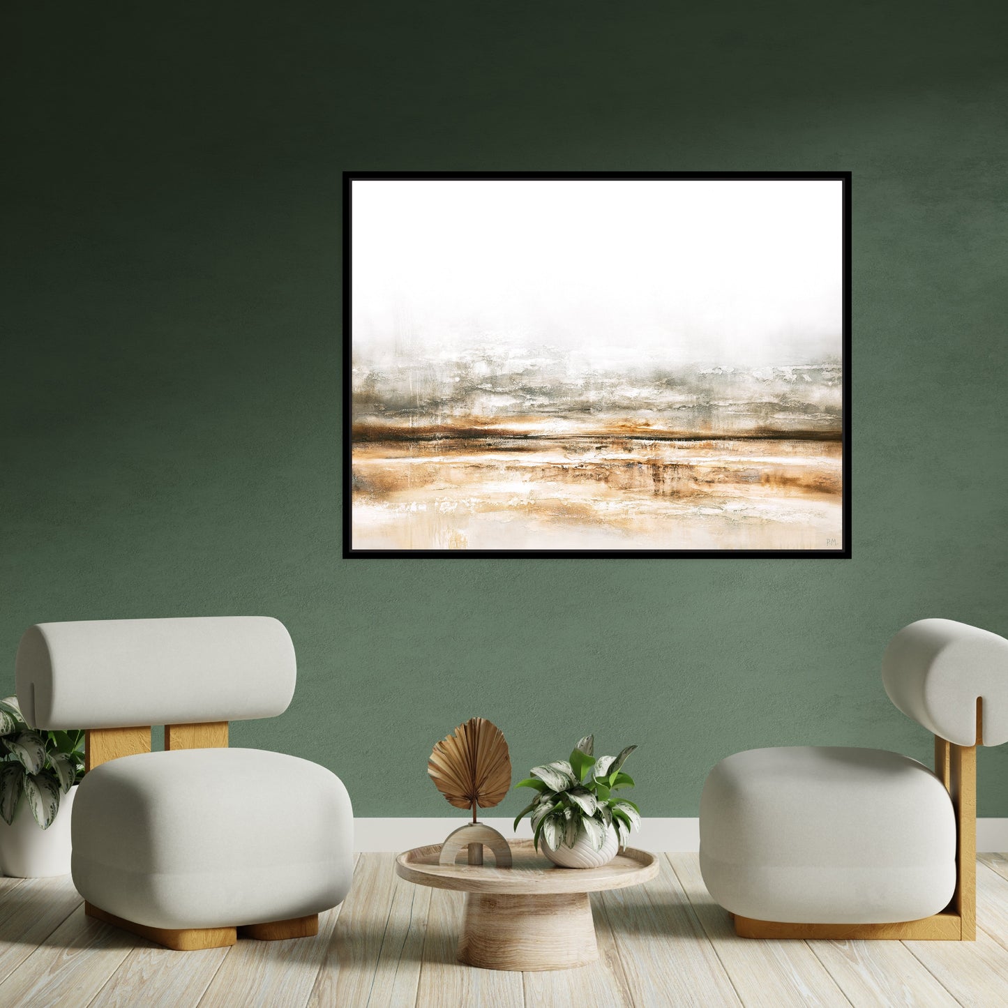 Embers Landscape Framed Printed Canvas
